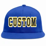 Custom Royal Navy-Gold Casual Sport Baseball Cap