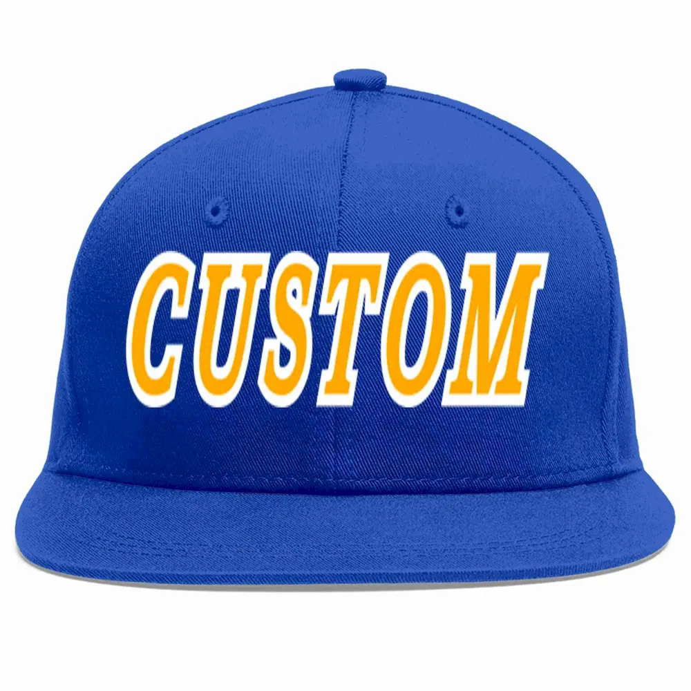 Custom Royal Yellow-White Casual Sport Baseball Cap
