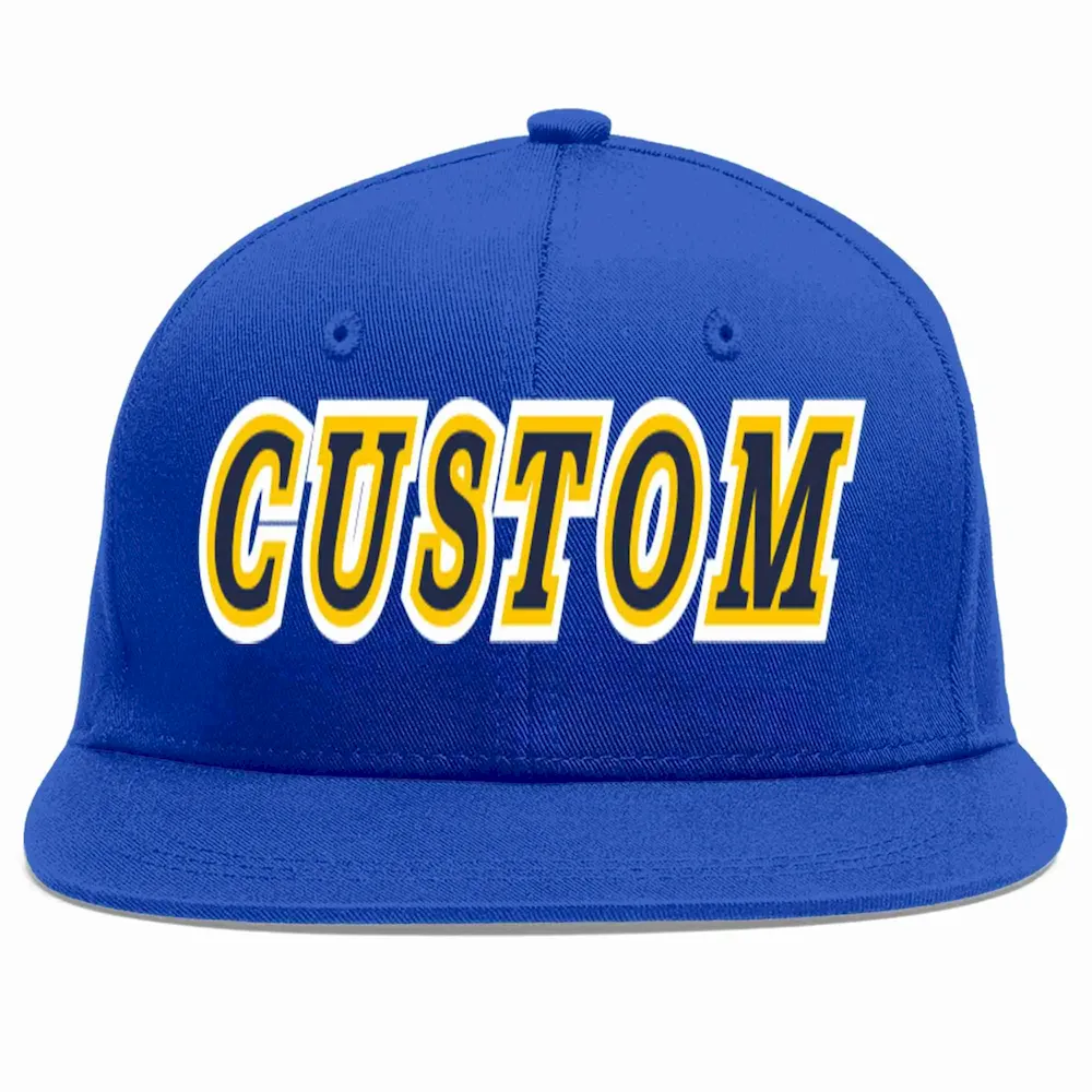 Custom Royal Navy-Gold Casual Sport Baseball Cap