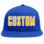 Custom Royal Yellow-White Casual Sport Baseball Cap