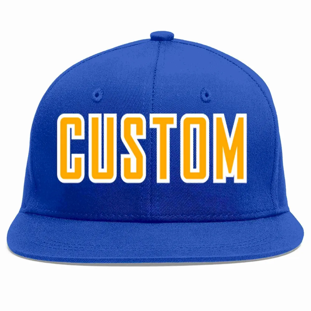 Custom Royal Yellow-White Casual Sport Baseball Cap
