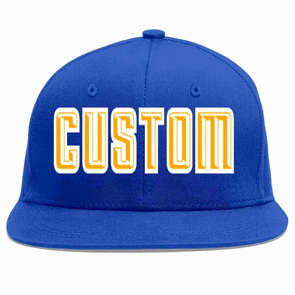 Custom Royal Yellow-White Casual Sport Baseball Cap