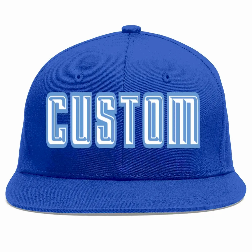 Custom Royal White-Light Blue Casual Sport Baseball Cap