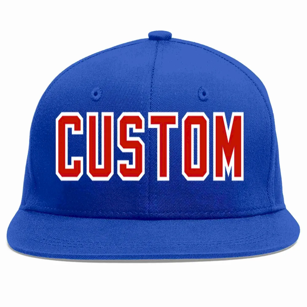 Custom Royal Red-White Casual Sport Baseball Cap