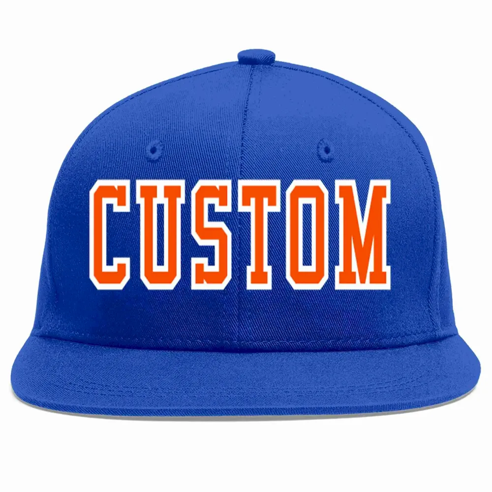 Custom Royal Orange-White Casual Sport Baseball Cap