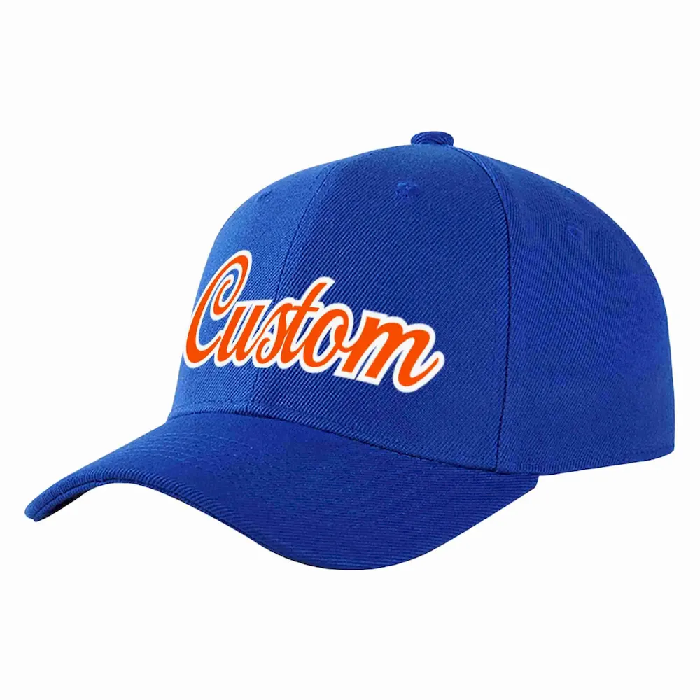 Custom Royal White-Royal Curved Eaves Sport Baseball Cap Design for Men/Women/Youth