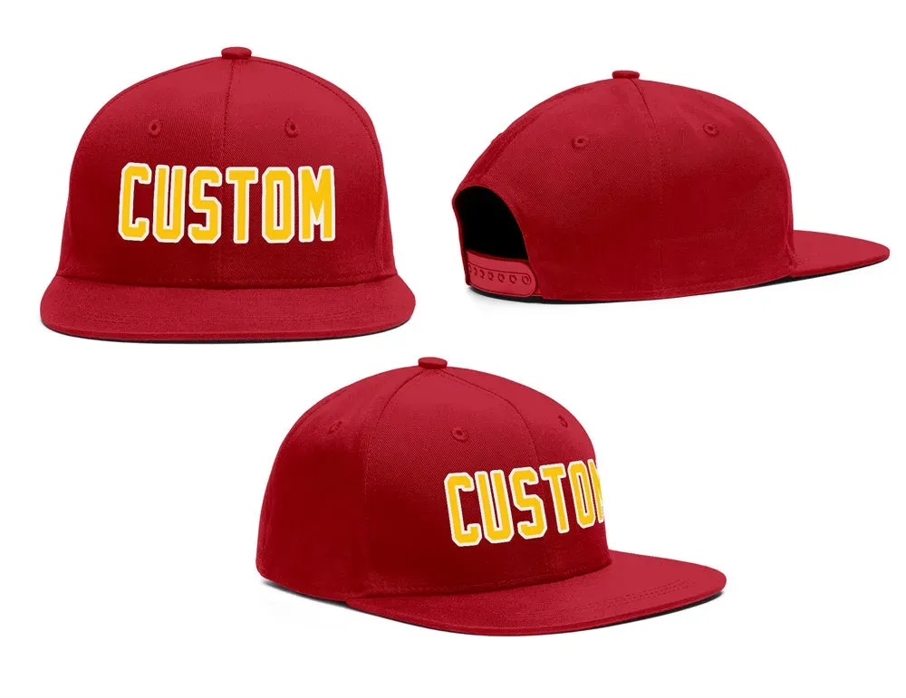 Custom Red Yellow-White Outdoor Sport Baseball Cap