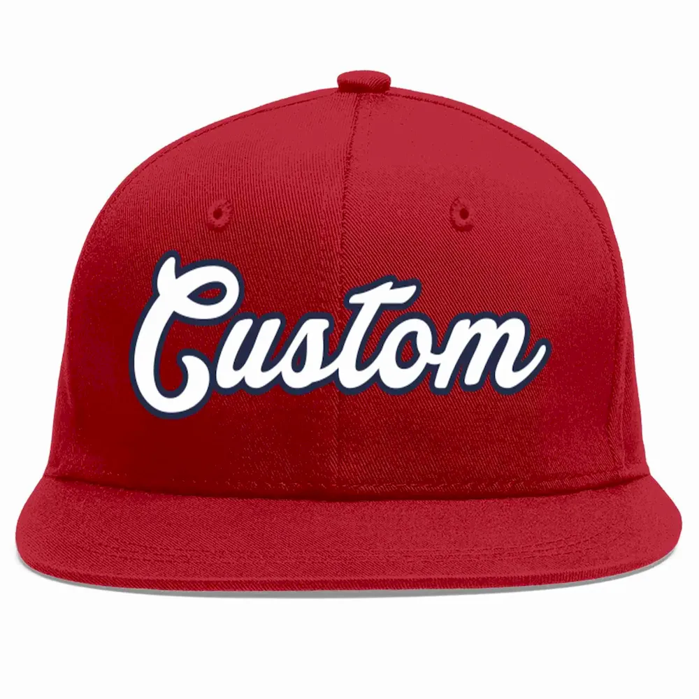 Custom Red White-Navy Casual Sport Baseball Cap