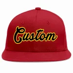 Custom Red Black-Gold Casual Sport Baseball Cap