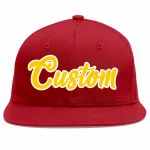 Custom Red Gold-White Casual Sport Baseball Cap