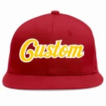Custom Red Gold-White Casual Sport Baseball Cap