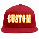 Custom Red White-Gold Casual Sport Baseball Cap