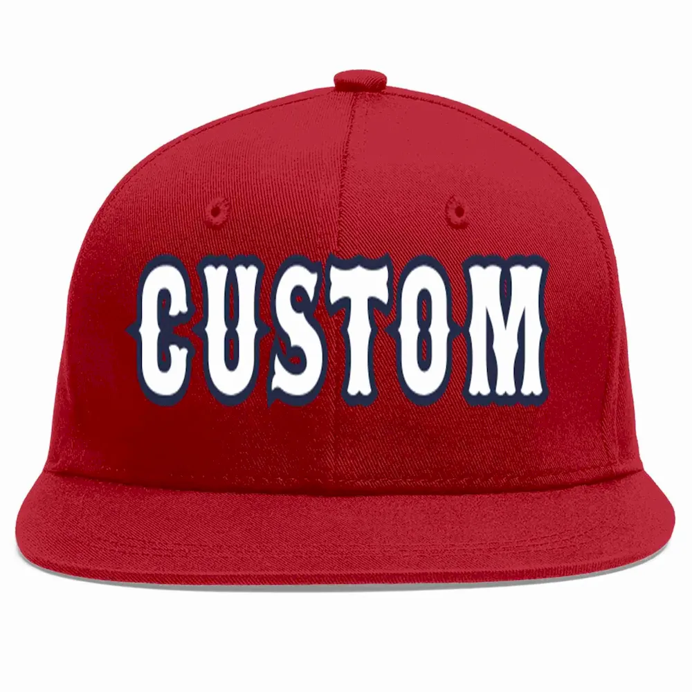 Custom Red White-Navy Casual Sport Baseball Cap