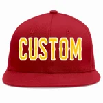 Custom Red Gold-White Casual Sport Baseball Cap