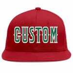 Custom Red Kelly Green-White Casual Sport Baseball Cap