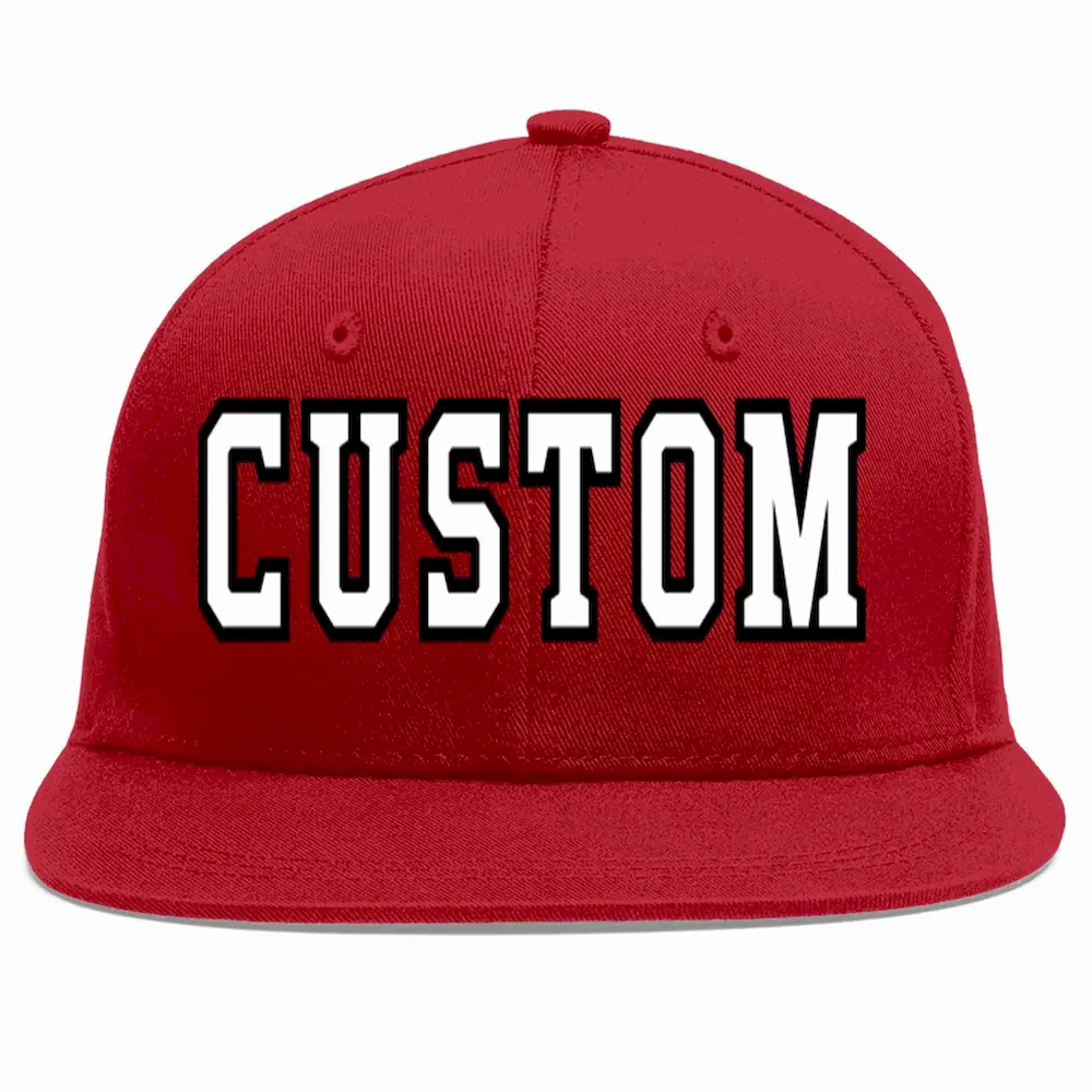 Custom Red White-Black Casual Sport Baseball Cap