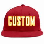 Custom Red White-Gold Casual Sport Baseball Cap