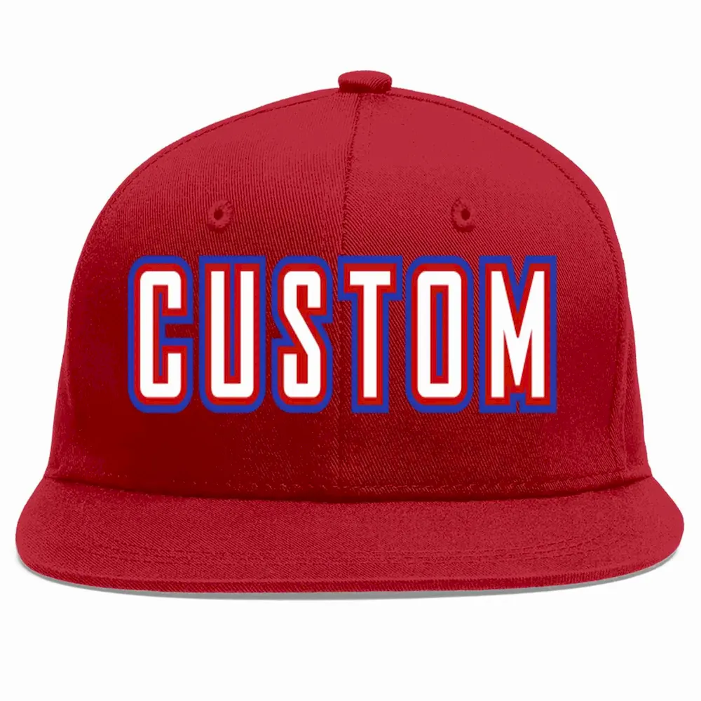 Custom Red White-Red Casual Sport Baseball Cap