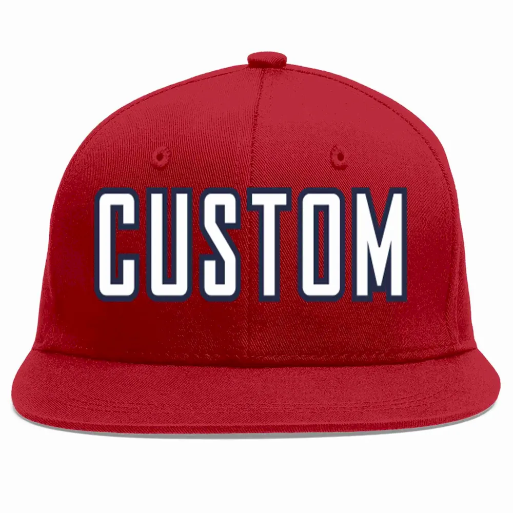 Custom Red Gold-White Casual Sport Baseball Cap
