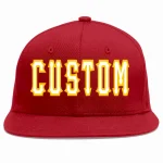 Custom Red White-Gold Casual Sport Baseball Cap
