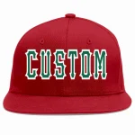 Custom Red Kelly Green-White Casual Sport Baseball Cap