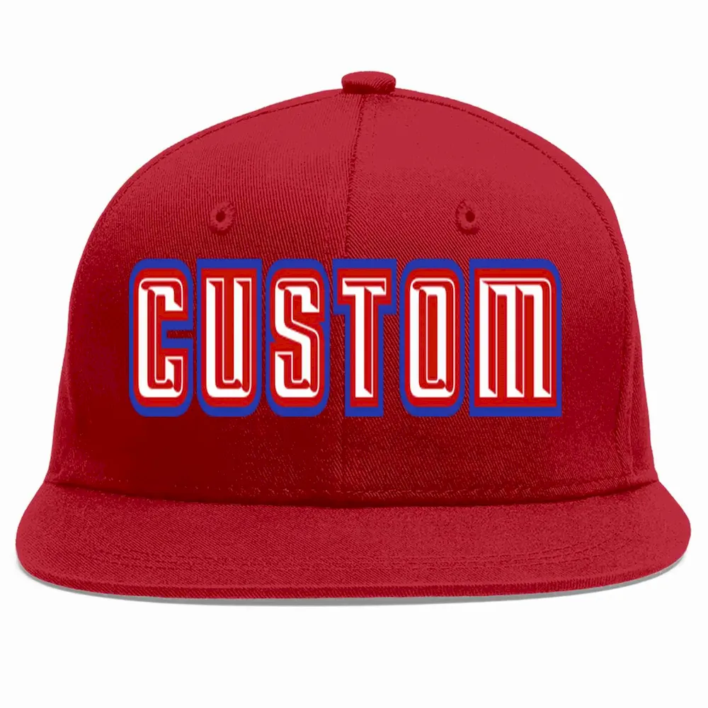 Custom Red White-Red Casual Sport Baseball Cap