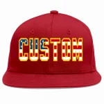 Custom Red Vintage USA Flag-Gold Casual Sport Baseball Cap
