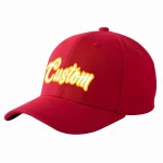 Custom Red White-Gold Curved Eaves Sport Baseball Cap Design for Men/Women/Youth