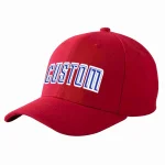 Custom Red Royal-White Curved Eaves Sport Baseball Cap Design for Men/Women/Youth