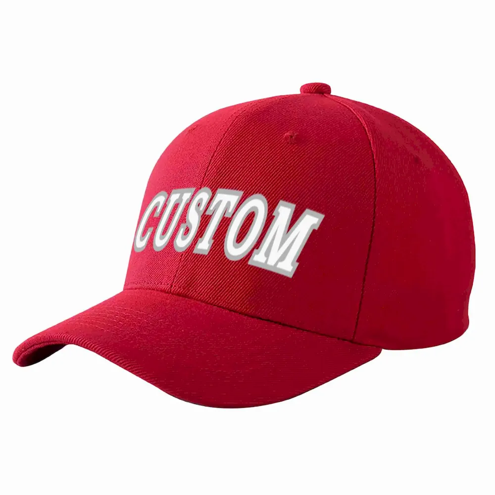Custom Red White-Royal Curved Eaves Sport Baseball Cap Design for Men/Women/Youth