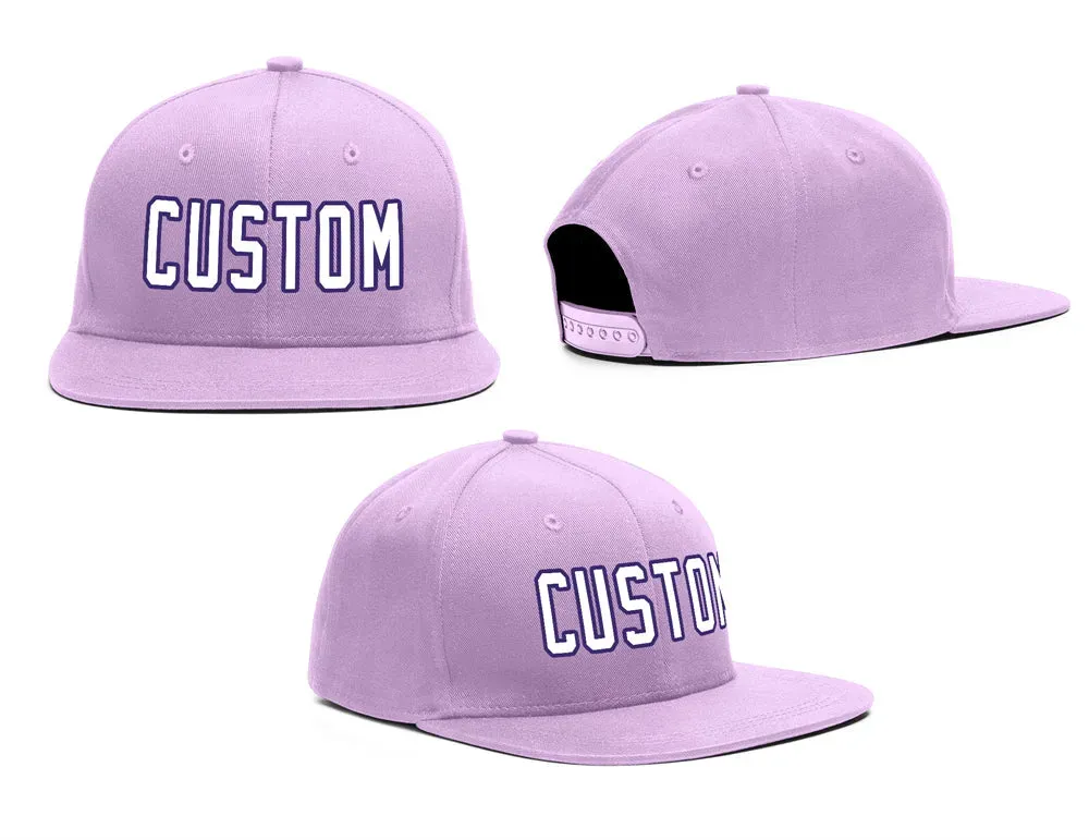 Custom Purple White Outdoor Sport Baseball Cap