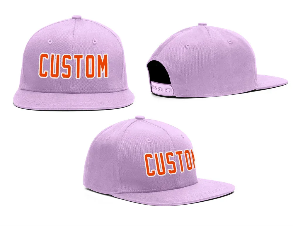 Custom Purple Orange-White Outdoor Sport Baseball Cap