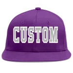 Custom Purple Gray-White Flat Eaves Sport Baseball Cap