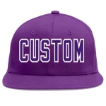 Custom Purple White-Powder Blue Flat Eaves Sport Baseball Cap
