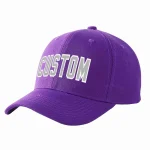 Custom Purple Gray-White Curved Eaves Sport Baseball Cap Design for Men/Women/Youth