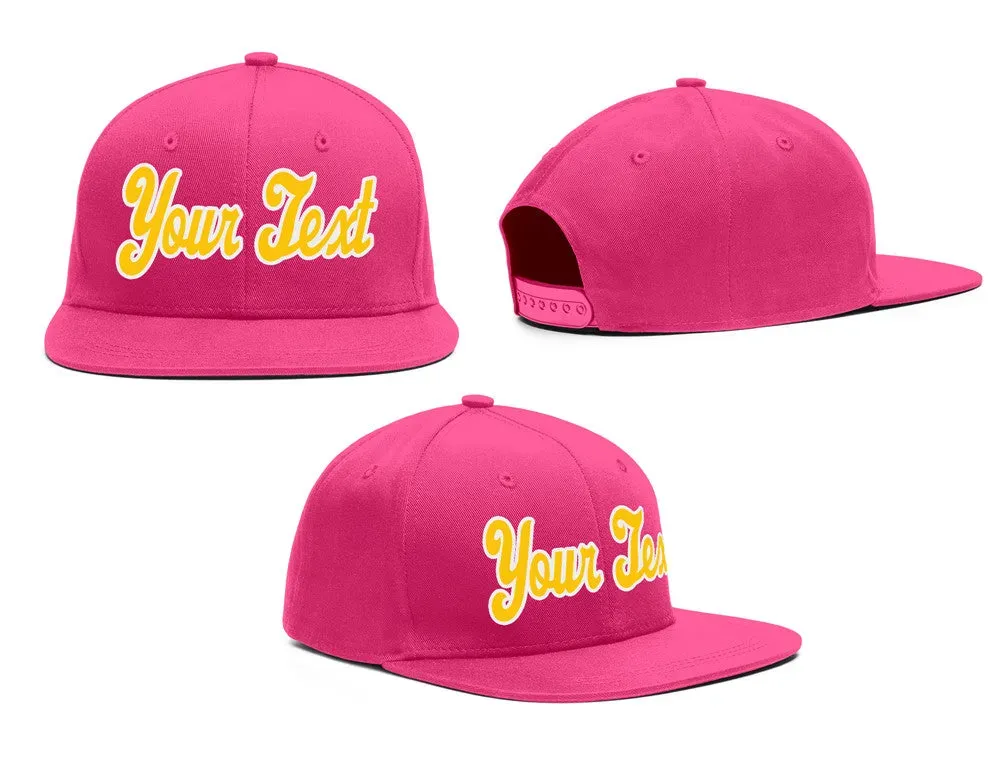 Custom Pink Yellow-White Casual Sport Baseball Cap