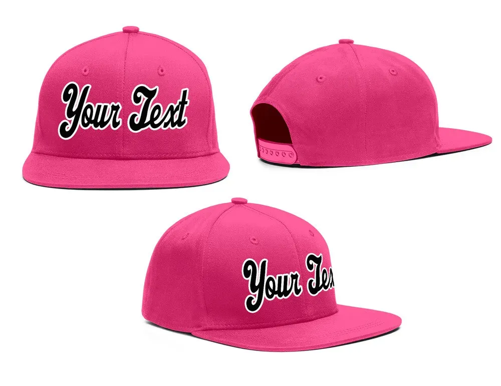 Custom Pink White-Red Grey Casual Sport Baseball Cap
