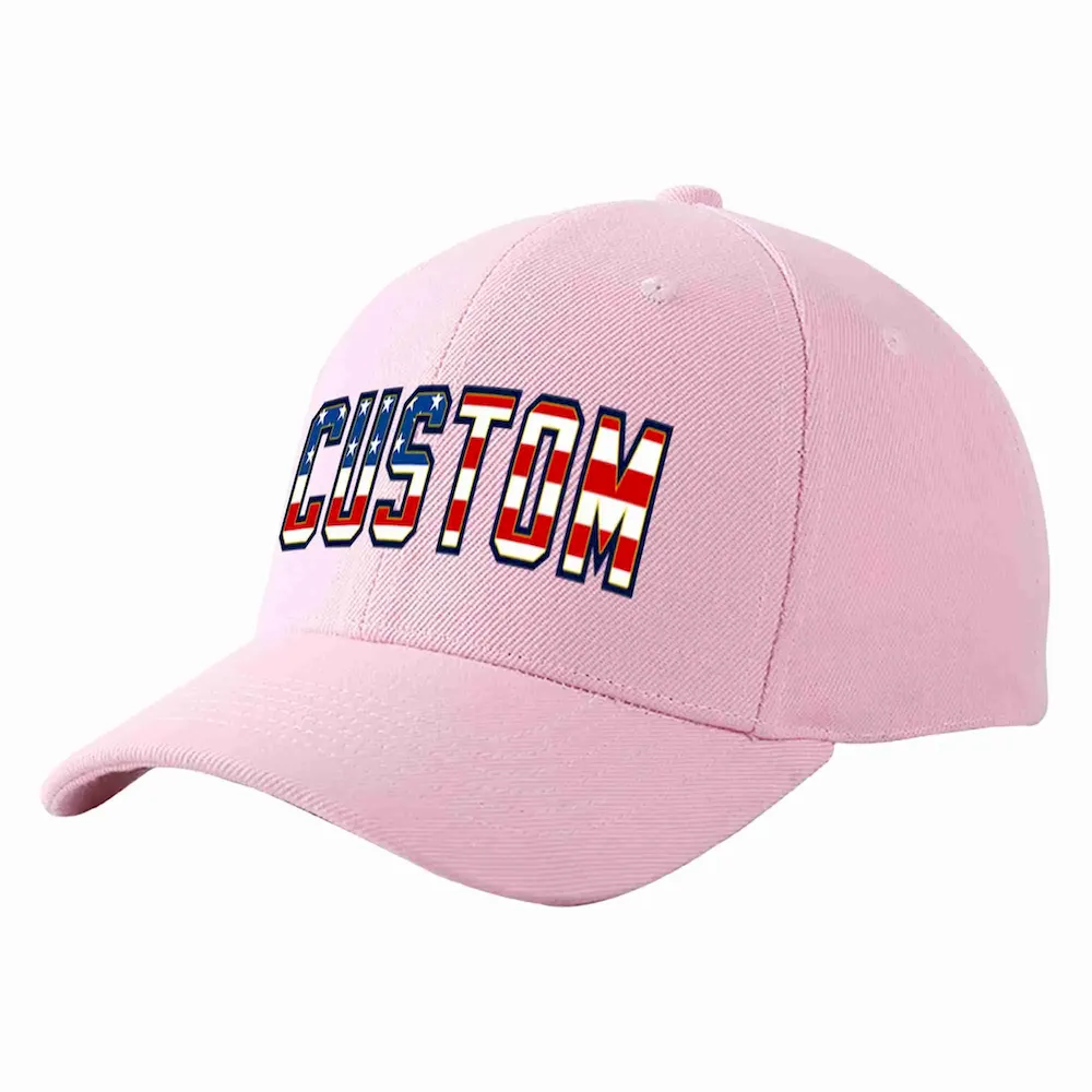 Custom Pink Black-White Curved Eaves Sport Baseball Cap Design for Men/Women/Youth