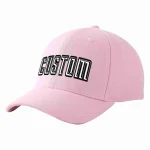 Custom Pink White-Black Curved Eaves Sport Baseball Cap Design for Men/Women/Youth