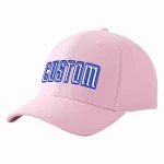 Custom Pink White-Royal Curved Eaves Sport Baseball Cap Design for Men/Women/Youth