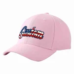 Custom Pink Vintage USA Flag-Gold Curved Eaves Sport Baseball Cap Design for Men/Women/Youth