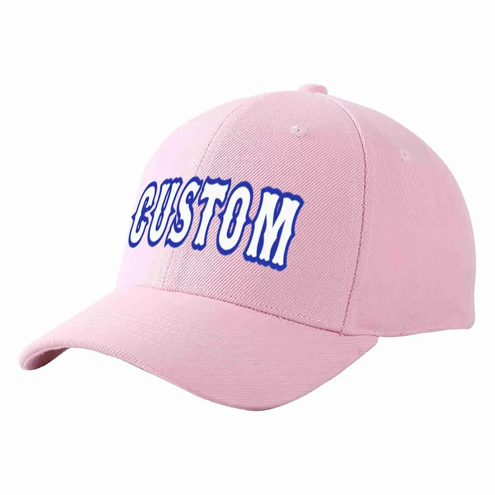 Custom Pink White-Royal Curved Eaves Sport Baseball Cap Design for Men/Women/Youth