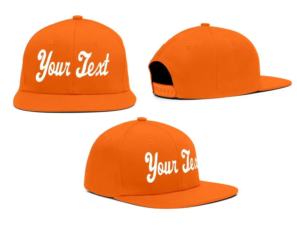 Custom Orange White Casual Sport Baseball Cap