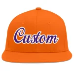 Custom Orange White-Gray Flat Eaves Sport Baseball Cap