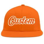 Custom Orange Orange-White Flat Eaves Sport Baseball Cap