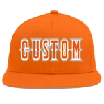 Custom Orange Orange-White Flat Eaves Sport Baseball Cap