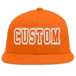 Custom Orange Orange-White Flat Eaves Sport Baseball Cap