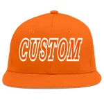 Custom Orange Navy-Orange Flat Eaves Sport Baseball Cap