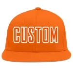 Custom Orange Orange-White Flat Eaves Sport Baseball Cap