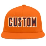 Custom Orange Navy-Orange Flat Eaves Sport Baseball Cap